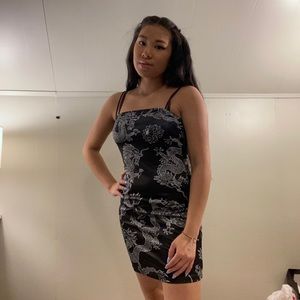 Black and white dragon dress